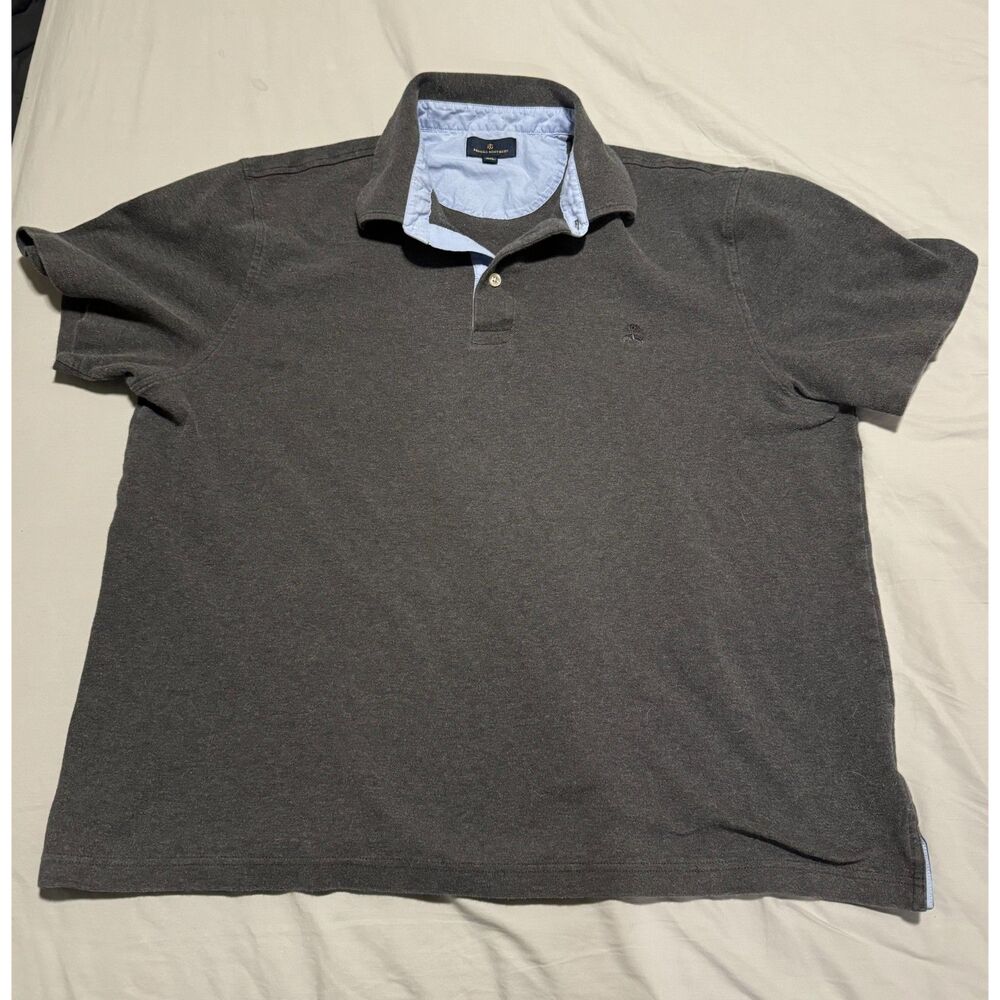 Brooks Brothers Polo Shirt XXL Classic Fit Grey Short Sleeve Cotton Pique Golf